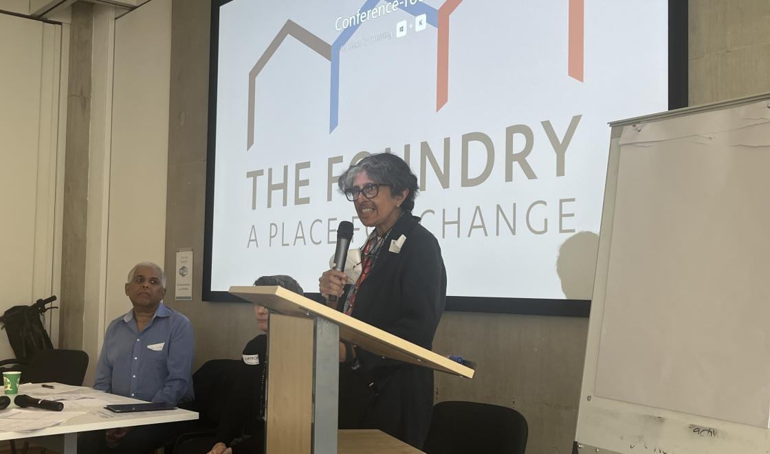 Savi speaks to attendees at Active Involvement in Research 2026