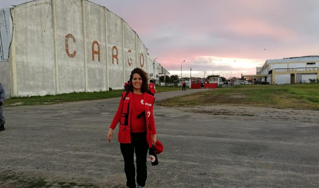 Ana Hagstrom working for the Red Cross in Mozambique