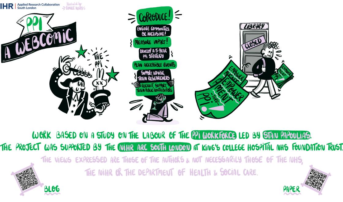 Cover image of webcomic on patient and public involvement in research 