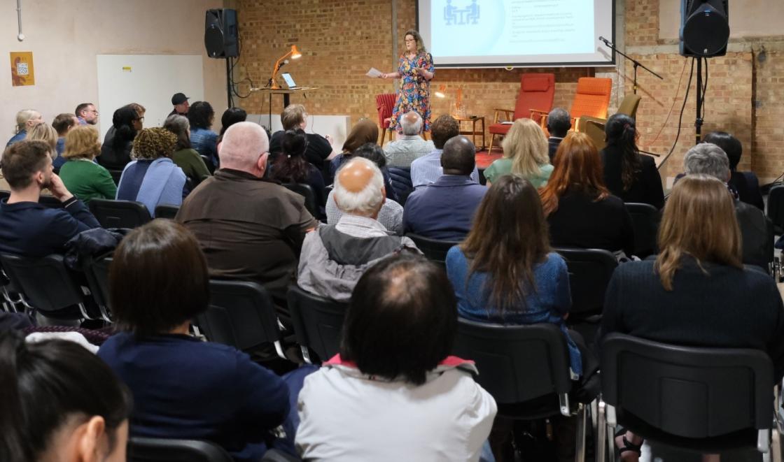 SWL research support network event with Catherine Heffernon speaking 