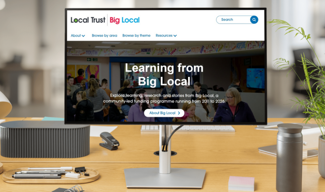 A computer screen displays the Big Local website